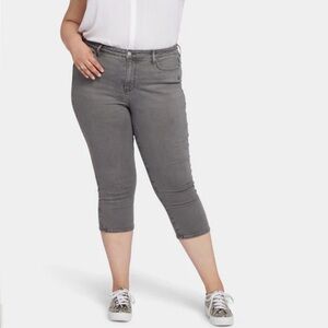 NWT NYDJ Curves 360 Slim Straight Crop Side Slits Palmas Gray 26 Petite Plus